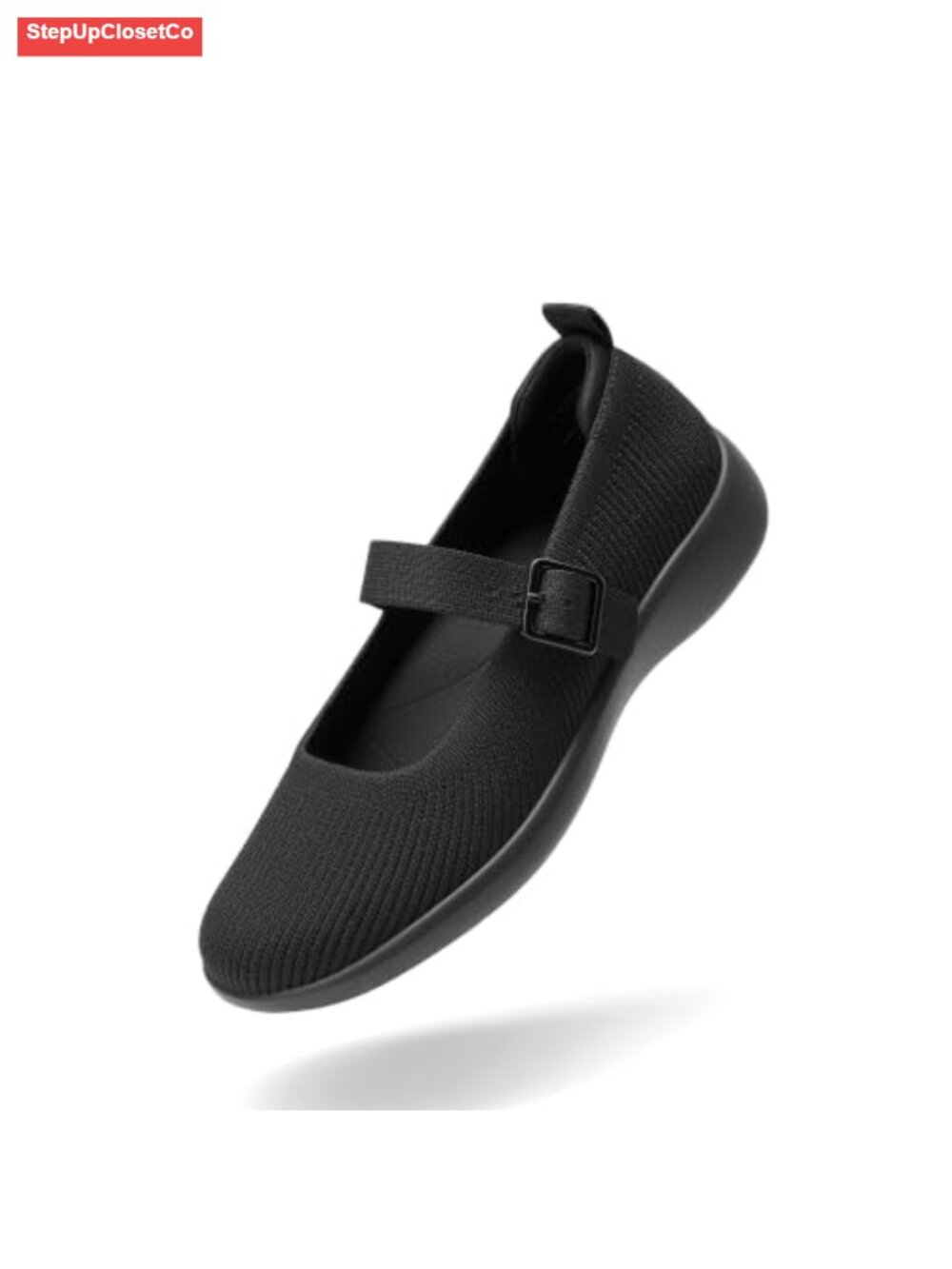 Mary Jane Ballet Flats, Breathable Knit, Arch Support, Machine Washable